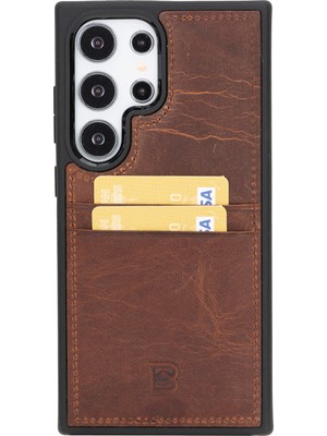 Bouletta Samsung Galaxy S24 Serisi Kartlıklı Deri Arka Kapak - Samsung Galaxy S24 Ultra / Kahverengi