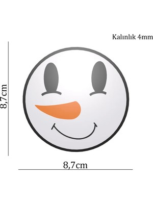 Nana Art 9 Lu Set Kardan Adam Snowman Kaymaz Tabanlı Bardak Altlığı (8,7 Cm)