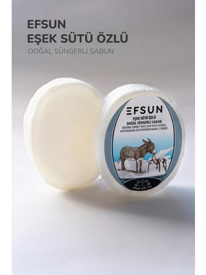 Efsun Doğal Süngerli Eşek Sütü Özlü Sabun, Eşek Sütü Sabunu, Süngerli Banyo Sabunu 135 Gr.