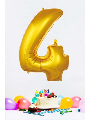 Pekshop Gold Rakam Folyo Balon Gold Sayı Balonlar 16 Inç 40  cm