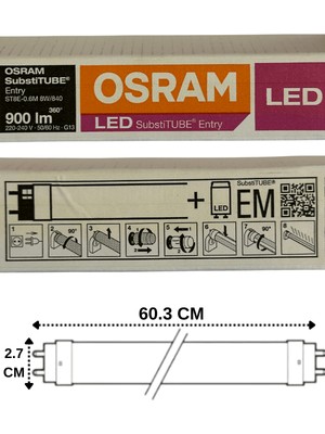 Osram Substitube 8W 840 4000K (Günışığı) G13 Duylu LED Floresan (2 Adet)