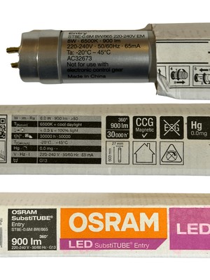 Osram Substitube 8W 865 6500K (Beyaz Işık) G13 Duylu LED Floresan