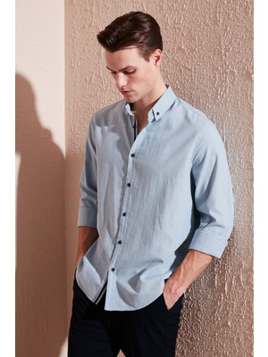 Buratti Regular Fit Düğmeli Yaka % 100 Pamuk Gömlek Erkek Gömlek CF20S111871