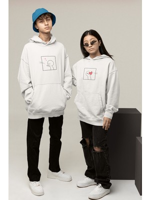 Populus Kalpli Romantik Sevgili/çift/arkadaşlık 2'li Kapşonlu Sweatshirt Seti