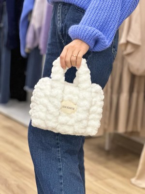 Monami Boutique Peluş Çanta - Beyaz