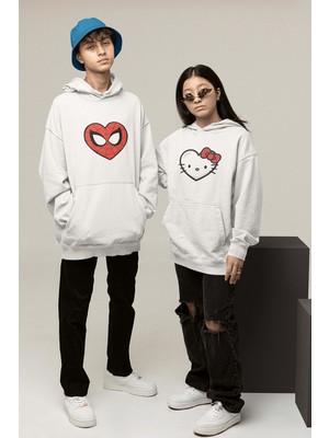 Populus Kalp Hello Kitty Sevgili/çift/arkadaşlık/2'li Kapşonlu Sweatshirt Seti