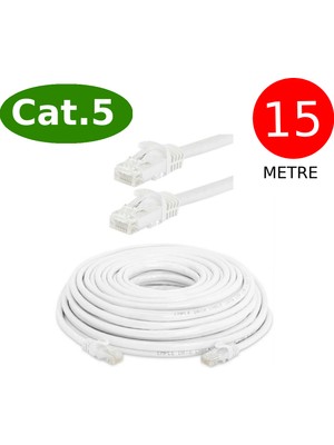 Tek-İş Cat5 Network Internet Ethernet Bilgisayar Kablosu RJ45 - RJ45 15 Metre Patch Kablo -