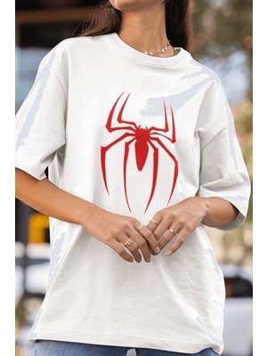 Populus Kırmızı Spider Ön Baskılı Tişört