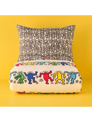 Bella Maison  Pamuk Ranforce Keith Haring Tek Kişilik Nevresim Seti (160X220 Cm)