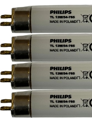 Philips 13W 765 6500K (Beyaz Işık) Floresan G5 Duylu T5 Floresan (4 Adet)