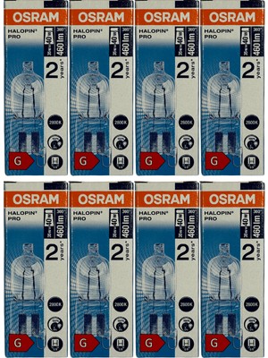 Osram Halopin Pro 35W (40W) 2800K (Sarı Işık) G9 Duylu Halojen Ampul (8 Adet)