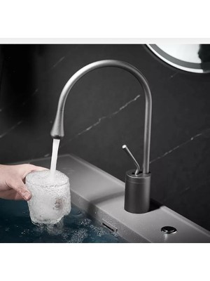 İsaoğlu Siyah Lavabo Bataryası Siyah Banyo Musluğu Drop Design Lavabo Armatür