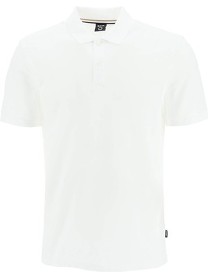 Boss Erkek Polo Yaka Regular Fit Pamuklu Kısa Kollu Beyaz Polo Yaka T-Shirt 50468362-100
