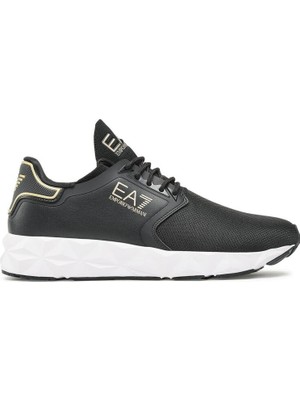 EA7 Erkek Konforlu Yumuşak Tabanlı Bağcıklı Günlük Siyah-Altın-Beyaz Sneaker X8X123 XK300-R347