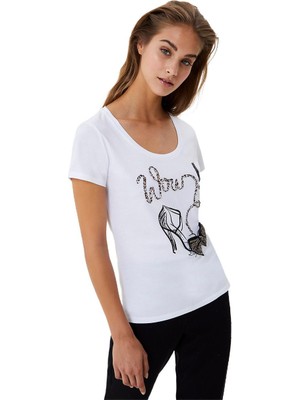 Liu Jo Kadın Siyah T-Shirt WF0340J0166-222