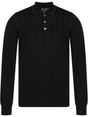 Emporio Armani Erkek Marka Logolu Uzun Kollu Slim Fit Siyah Kazak 8N1F43 1M67Z-0999