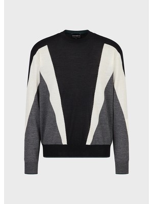 Emporio Armani Erkek Yuvarlak Uzun Kollu Günlük Siyah Kazak 6L1MXM 1MBSZ-F948