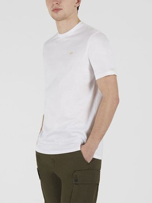 Paul & Shark  Erkek Pamuklu Regular Fit Düz Kısa Kollu Beyaz T-Shirt 21411017-010