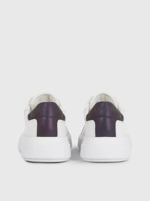 Calvin Klein Erkek Marka Logolu Bağcıklı Kaydırmaz Tabanlı Günlük Beyaz Sneaker HM0HM01288-0K8