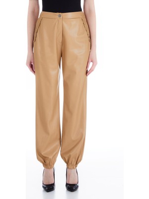 Liu Jo Kadın Düz Model Dar Paçalı Cepli Elastik Belli Camel Pantolon WF3043E0392-71320