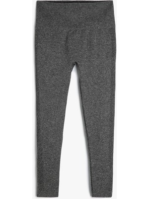 Koton Yüksek Bel Dokuma Spor Tayt Dikişsiz Slim Fit