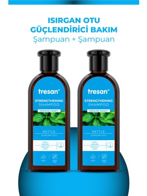 Tresan Isırgan Otu Dökülme Karşıtı & Yağ Dengeleyici Bakım Şampuanı – Yağlı Saçlar 300 ml x 2 Adet