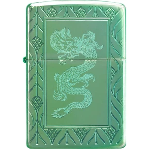 Armor Çakmak Ejderha Desenli Zümrüt Yeşil Benzinli Koleksiyonluk Hediye Seçeneği