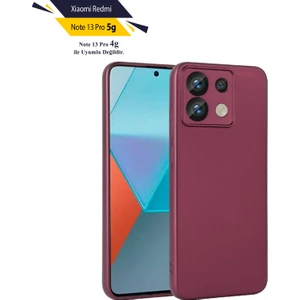 Case 4u Xiaomi Redmi Note 13 Pro 5g Kılıf Kamera Korumalı Klasik Mat Renkli Yumuşak Premier Silikon Mürdüm