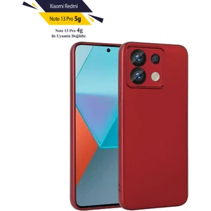 Case 4u Xiaomi Redmi Note 13 Pro 5G Kılıf Kamera Korumalı Klasik Mat Renkli Yumuşak Premier Silikon Kırmızı