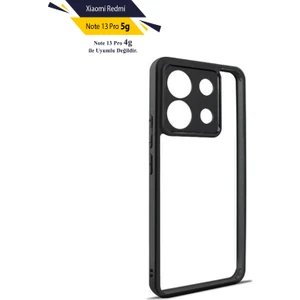Case 4u Xiaomi Redmi Note 13 Pro 5g Kılıf Kamera Korumalı Şeffaf Arka Yüzey New Roll Kapak Siyah