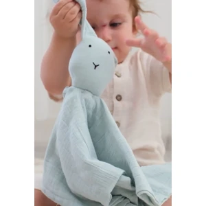 Uyku Arkadaşı Diş Kaşıyıcısı SET 40x40cm Mint Oyuncak Bebek Hediyesi Tavşan Müslin Yumuşak Kumaş