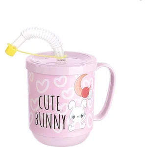 Gönül İşlerim Funny Pipetli Çocuk BARDAK-350 Ml-Pembe