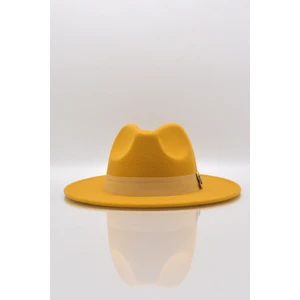 Erkek Sarı Fedora Fötr Panama Şapka