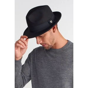 Erkek Siyah Keçe Trilby Fötr Şapka
