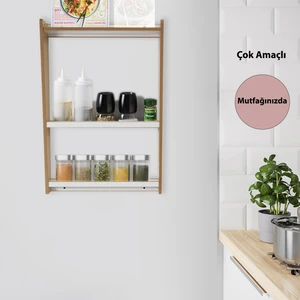 Çok Amaçlı Duvar Montessori Kitaplık Ünitesi / 3 Raflı / Naturel