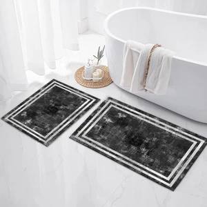Yıkanabilir Dijital Baskılı Banyo Paspası Seti Kaymaz Taban Klozet Takımı