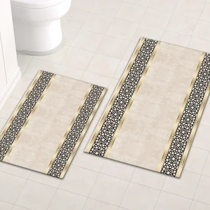 Yıkanabilir Dijital Baskılı Banyo Paspası Seti Kaymaz Taban Klozet Takımı
