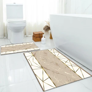 Yıkanabilir Dijital Baskılı Banyo Paspası Seti Kaymaz Taban Klozet Takımı