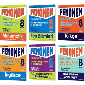 Fenomen Yayıncılık 8. Sınıf LGS 2018 - 2023 Yılları Çıkmış Sorular ve İkiz Sorular Seti 6 Kitap 2024