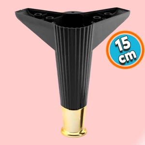 Mobilya Takımı Çekyat Kanepe Komidin Sehpa Tv Ünitesi Koltuk Ayağı 15 cm Siyah Altın Baza Ayak