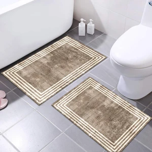Yıkanabilir Dijital Baskılı Banyo Paspası Seti Kaymaz Taban Klozet Takımı