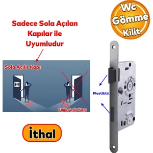 Kapı Pvc Ahşap Wc Banyo Gömme Sağ Kilit Gövde Kilidi Silindirsiz Barelsiz Kilitli Kapılar Için