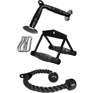 V Bar - Rowing Bar (Sırt Kanat Mideye Çekiş) - Rope Halat - Biceps/Triceps Aparat Seti 3'lü