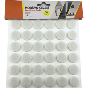 Yapışkanlı Sandalye Koltuk Mobilya Ayak Keçesi Yuvarlak 22 mm 36 Adet