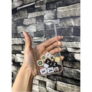 iPhone 14 Plus Uyumlu  Kılıf Sulu Simli Ysl Kılıf Kapak