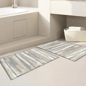 Yıkanabilir Dijital Baskılı Banyo Paspası Seti Kaymaz Taban Klozet Takımı