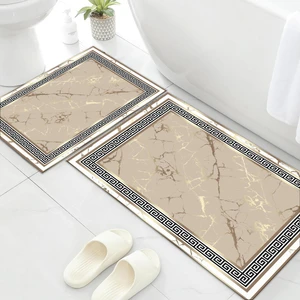 Yıkanabilir Dijital Baskılı Banyo Paspası Seti Kaymaz Taban Klozet Takımı