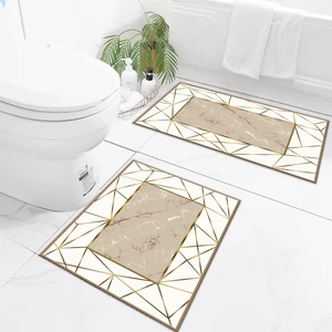 Yıkanabilir Dijital Baskılı Banyo Paspası Seti Kaymaz Taban Klozet Takımı