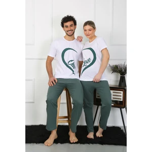 Erkek Pamuk Penye Sevgili Kombini Pijama Takımı Beyaz 50127 Tek Takım Fiyatıdır
