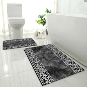 Yıkanabilir Dijital Baskılı Banyo Paspası Seti Kaymaz Taban Klozet Takımı